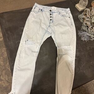 One Teaspoon Men's Light Wash Relaxed Jeans